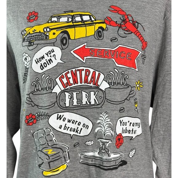 FRIENDS Central Perk Long Sleeve Crew Neck Graphic Tee T-Shirt Women's Size L - Picture 2 of 6